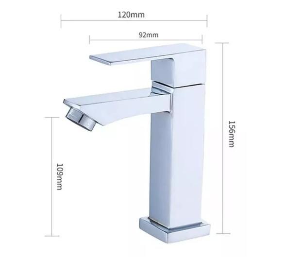 Imagem de Torneira Banheiro Lavabo Inox Luxo Quadrada Cromada