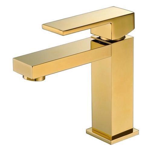 Imagem de Torneira Banheiro Lavabo Luxo Metal Dourada Fosca Bica Baixa