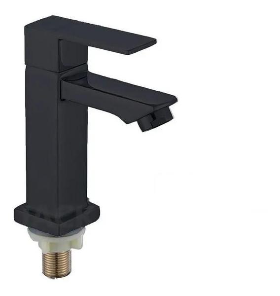 Torneira Banheiro Lavabo Luxo Metal Preta Black Bica Baixa 1/4 De Volta - BR Imagem de Torneira Banheiro Lavabo Luxo Metal Preta Black Bica Baixa 1/4 De Volta