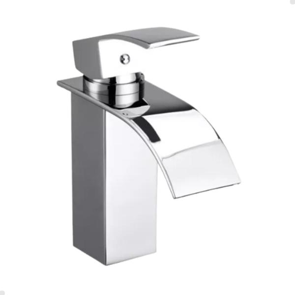 Imagem de Torneira banheiro lavabo misturador monocomando cromada cascata bica baixa