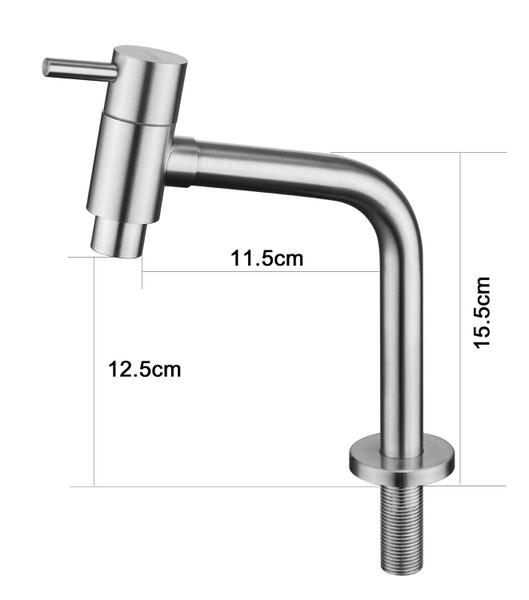 Imagem de Torneira Banheiro Lavatório Inox Mesa Curta Preto NOX07B Doan