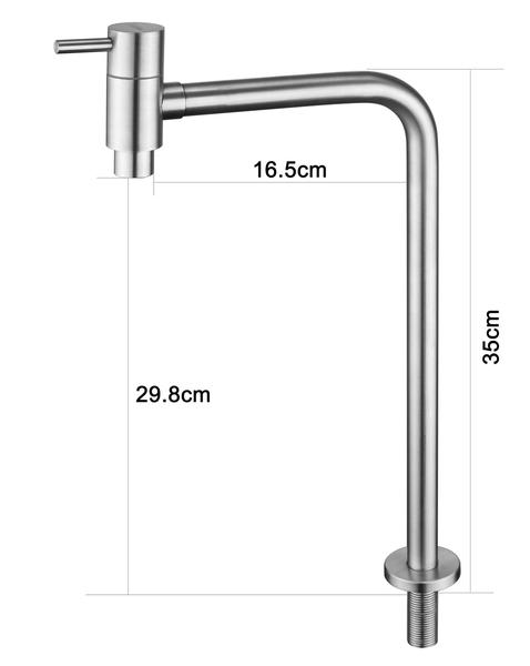 Imagem de Torneira Banheiro Lavatório Inox Mesa Longa 35 Cm Preta