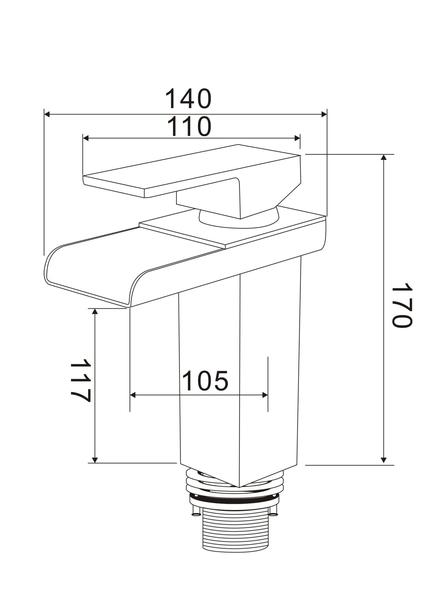 Imagem de Torneira Banheiro/Lavatório Monocomando Cascata Linn ME13 Doan