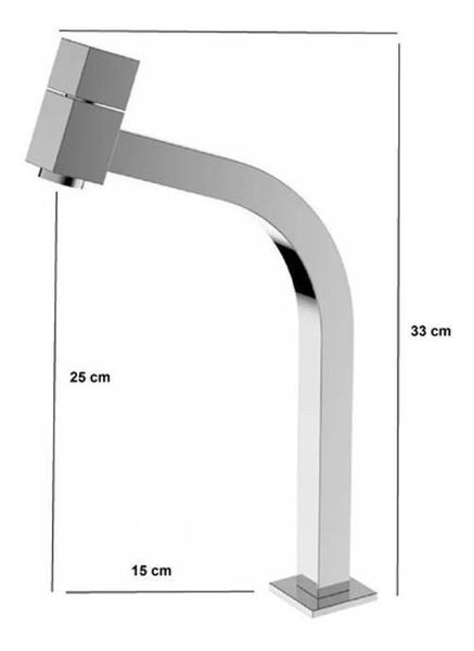 Imagem de Torneira Banheiro Link Quadrada Metal Alta Cuba Sobrepor