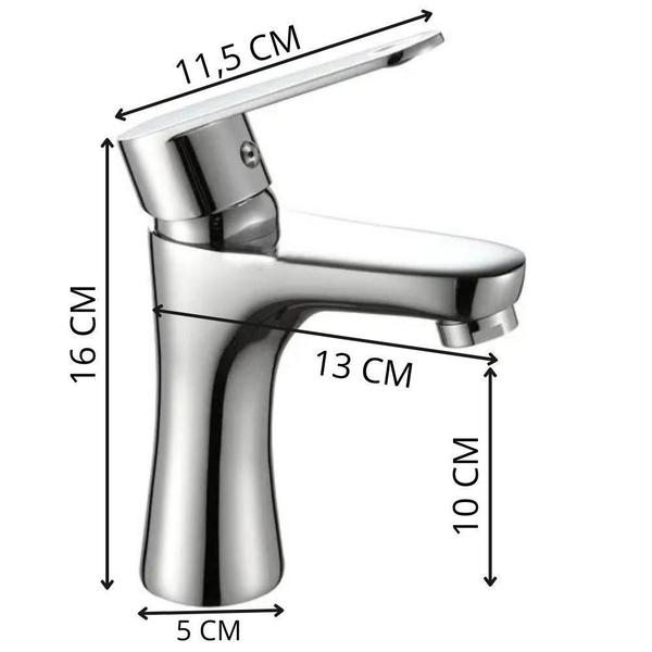 Imagem de Torneira Banheiro Misturador Monocomando Metal Inox