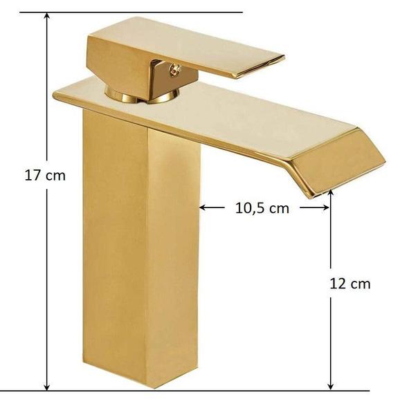 Imagem de Torneira Banheiro Monocomando Cascata Baixa Dourada