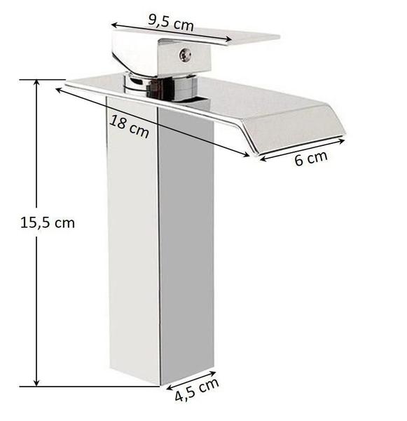 Imagem de Torneira Banheiro Monocomando Cascata Bica Baixa Cromada