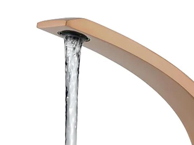 Imagem de Torneira Banheiro Monocomando Cascata Curva Rosê Gold Luxo