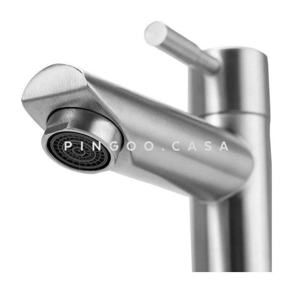 Imagem de Torneira Banheiro Premium Lavabo Pia Lavatório Alto Padrão Luxo Aço Inox 304 1/4 de Volta (Prata)