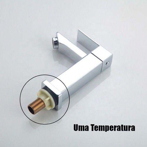 Torneira Banheiro Quadrada Metal Super Luxo 1/4 Volta - BECAZZA Imagem de Torneira Banheiro Quadrada Metal Super Luxo 1/4 Volta