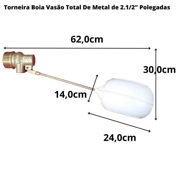 Imagem de Torneira Boia Caixa D Água Pressao Corpo Metal Balao