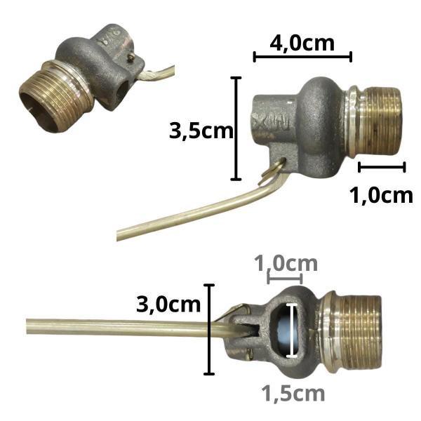 Imagem de Torneira Boia Pressao Corpo Metal Caixa D Água 1/2 Polegada