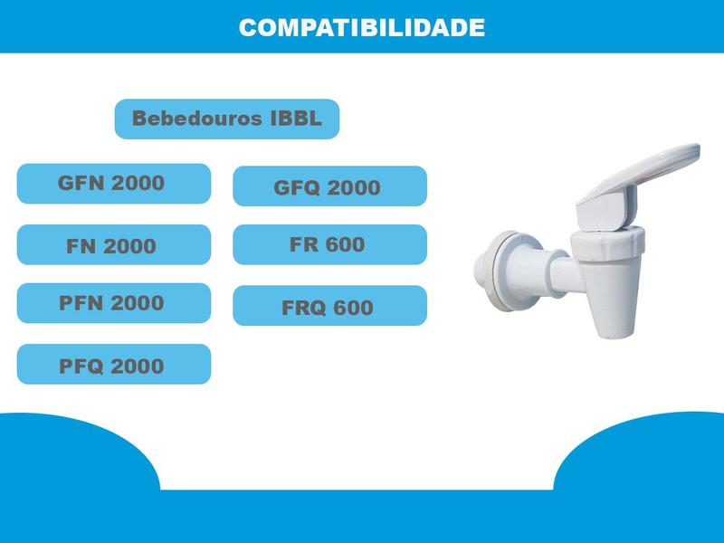 Imagem de Torneira Branca Alavanca Branca Para Bebedouro IBBL PFN 2000