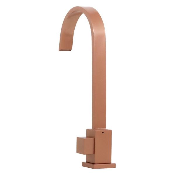 Imagem de Torneira Cascata Para Banheiro Quadrada Mesa Rose Gold Metal