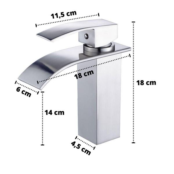 Imagem de Torneira Cascata Quadrada Banheiro Baixa Monocomando Paraná