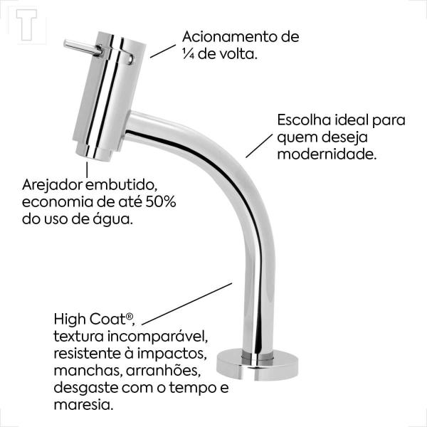 Imagem de Torneira celite lavatorio mesa bica baixa basic cromada b5000c7crb