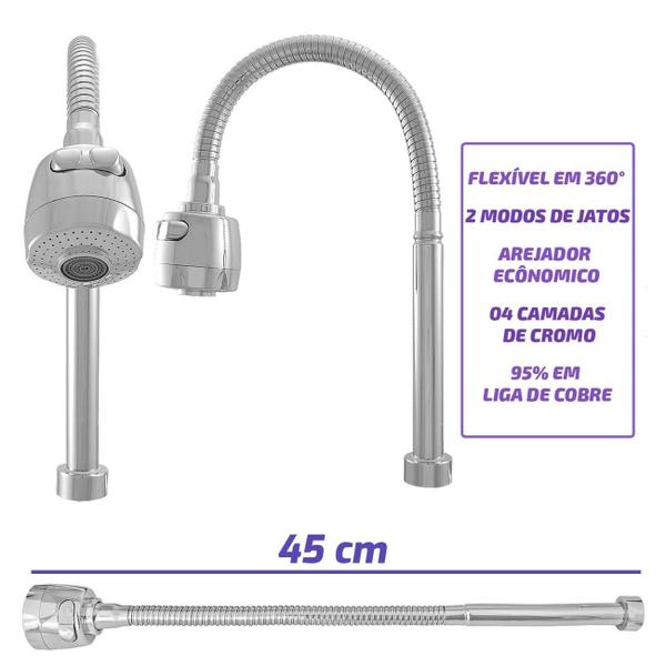 Imagem de Torneira Com Filtro Cozinha Parede Gourmet Abs 1/4 De Volta