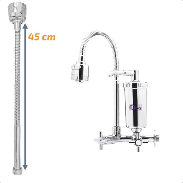 Torneira Com Filtro Cozinha Parede Gourmet Abs Light - Dazie Metais Imagem de Torneira Com Filtro Cozinha Parede Gourmet Abs Light
