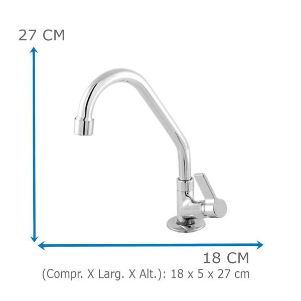 Imagem de Torneira Cozinha 1168 C-70 1/4 Volta Bica Móvel E Alavanca