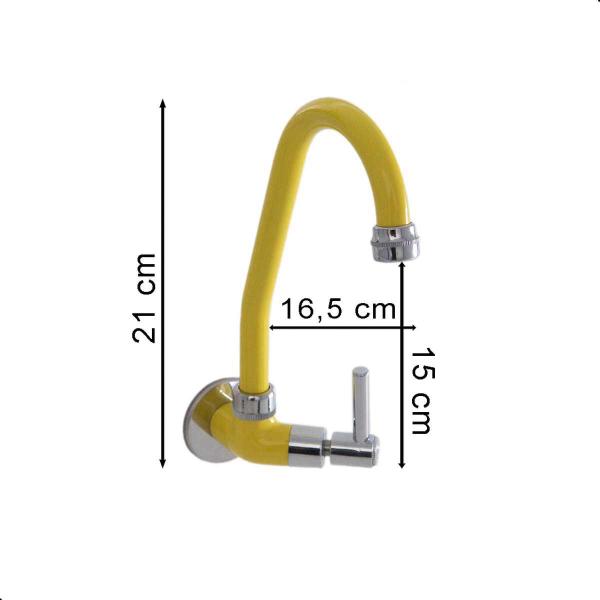 Imagem de Torneira Cozinha 1168 Mesa Bica Alta C34 Colorida 1/4 Volta branco