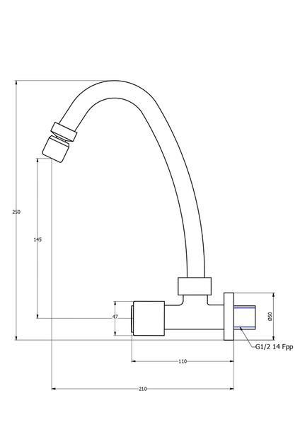 Imagem de Torneira Cozinha BicaMóvel Articulado Par C41 Metal Forusi