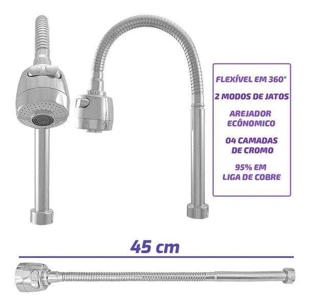 Imagem de Torneira Cozinha Com Filtro Parede 1/4 Volta + 2 Refil Extra