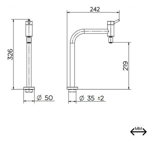 Imagem de Torneira Cozinha de Mesa Bica Alta 90 Nova Loggica Chrome 01138106