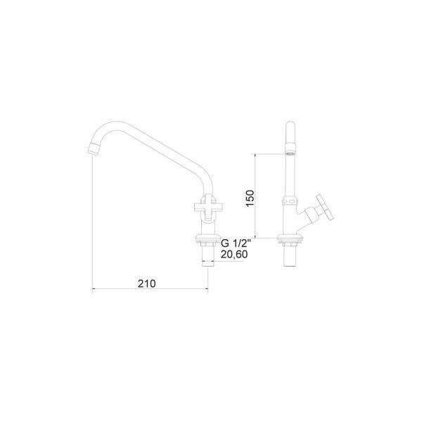 Imagem de Torneira Cozinha De Mesa Nya 1173.C22 Meber 25781.0