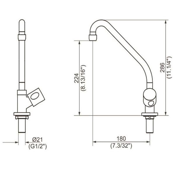 Imagem de Torneira Cozinha De Mesa Perflex Onda 1167 C35