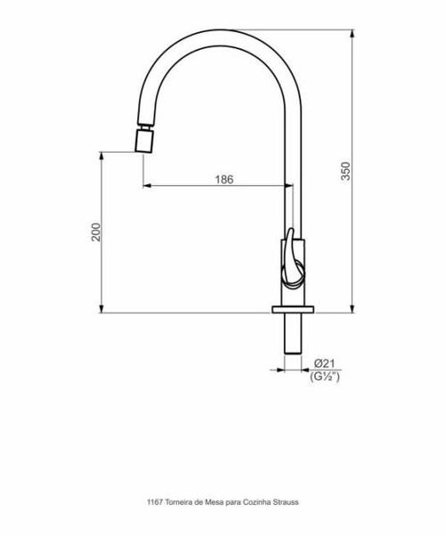 Imagem de Torneira Cozinha De Mesa Strauss 1167 Pf57 Preto Fosco