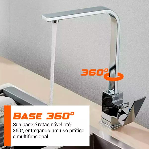 Torneira Cozinha e Banheiro Gourmet Flexível Bancada Monocomando com Misturador Alto Padrão - AMG Imagem de Torneira Cozinha e Banheiro Gourmet Flexível Bancada Monocomando com Misturador Alto Padrão