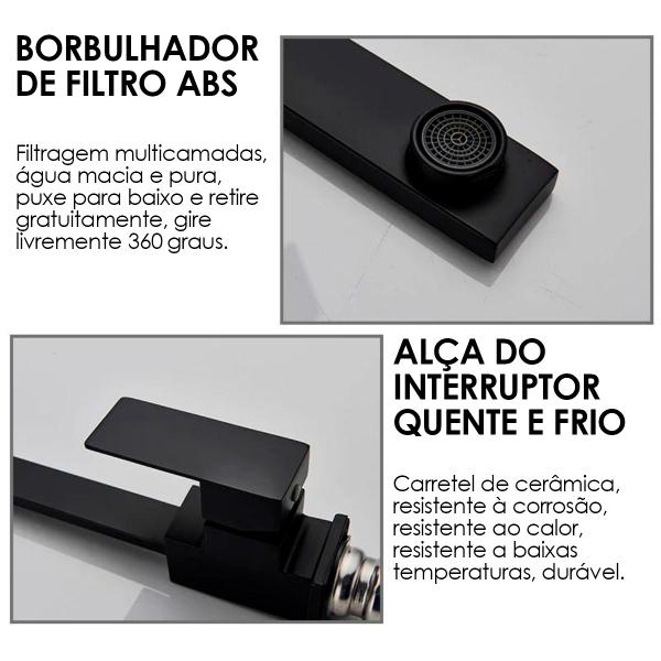 Torneira Cozinha e Banheiro Gourmet Flexível Bancada Monocomando com Misturador Alto Padrão - AMG Imagem de Torneira Cozinha e Banheiro Gourmet Flexível Bancada Monocomando com Misturador Alto Padrão
