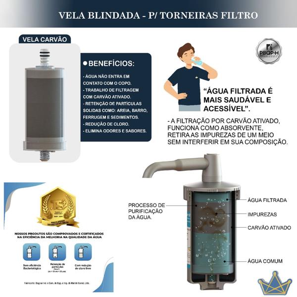 Imagem de Torneira Cozinha Filtro Purificador Parede Filtro Bica Móvel Metal Luxo