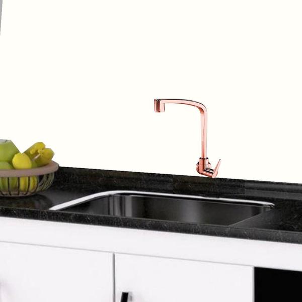 Imagem de Torneira Cozinha Flatt Parede Rose Gold 1168 F71 Lorenzetti