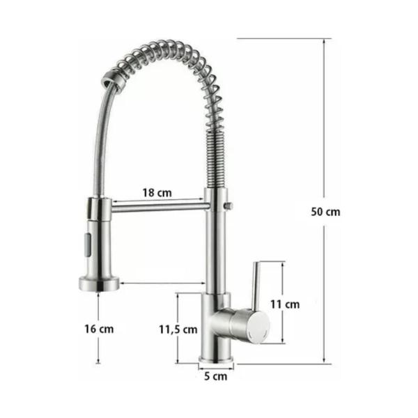 Imagem de Torneira Cozinha Gourmet Cromada Mesa Bancada Inox Alta Giratória