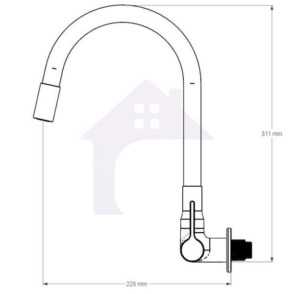 Imagem de Torneira Cozinha Gourmet Flexível Luxo 1/4 Cor Branco Parede cod1140-8