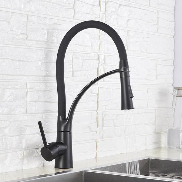 Torneira Cozinha Gourmet Monocomando Preto Fosco - Deckcasa Imagem de Torneira Cozinha Gourmet Monocomando Preto Fosco