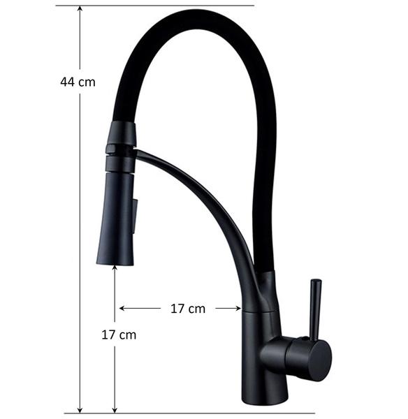 Torneira Cozinha Gourmet Monocomando Preto Fosco - Deckcasa Imagem de Torneira Cozinha Gourmet Monocomando Preto Fosco