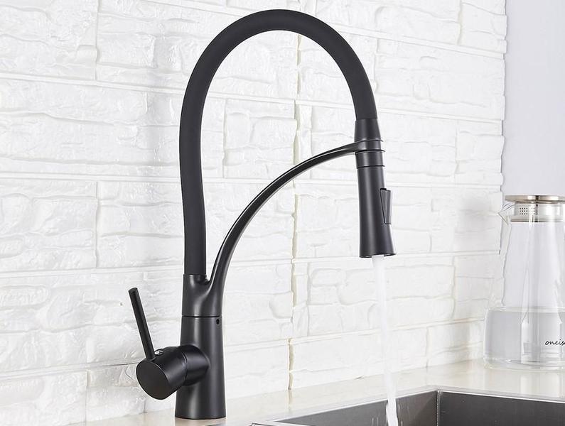 Torneira Cozinha Gourmet Monocomando Preto Fosco - Deckcasa Imagem de Torneira Cozinha Gourmet Monocomando Preto Fosco