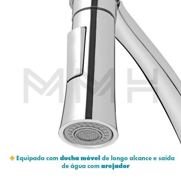 Imagem de Torneira Cozinha Gourmet Silicone Flexivel Monocomando Preto Alira Home