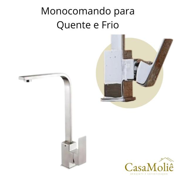 Imagem de Torneira Cozinha Gourmet Slim Inox Prata c/ Monocomando