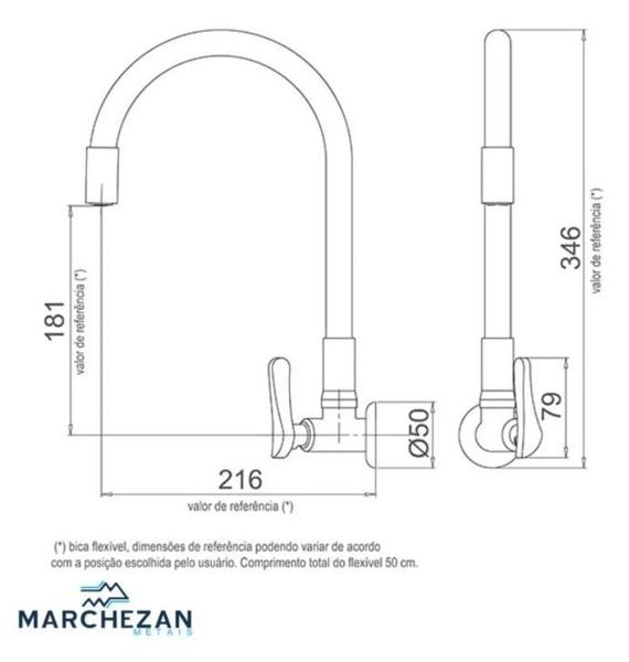 Imagem de Torneira Cozinha/Lavatório Parede Marchezan Gourmet Color Pr