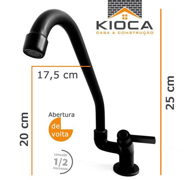 Imagem de Torneira Cozinha Mesa 1/4 de volta 100% Metal C71 Black