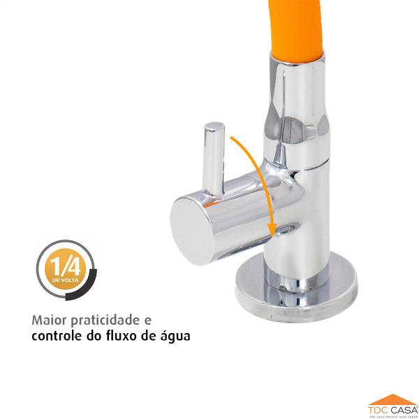 Imagem de Torneira Cozinha Mesa Silicone Laranja C61 Dup. Jato Gourmet