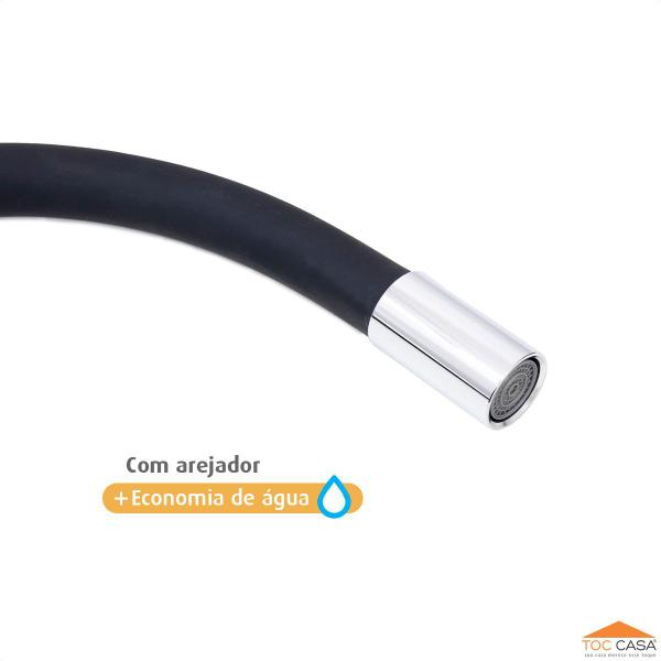 Imagem de Torneira Cozinha Mesa Silicone Preto C62 Arejador Fixo Latão