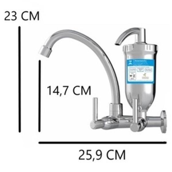 Imagem de Torneira Cozinha Parede Com Filtro 1/4 Volta 2167 C70