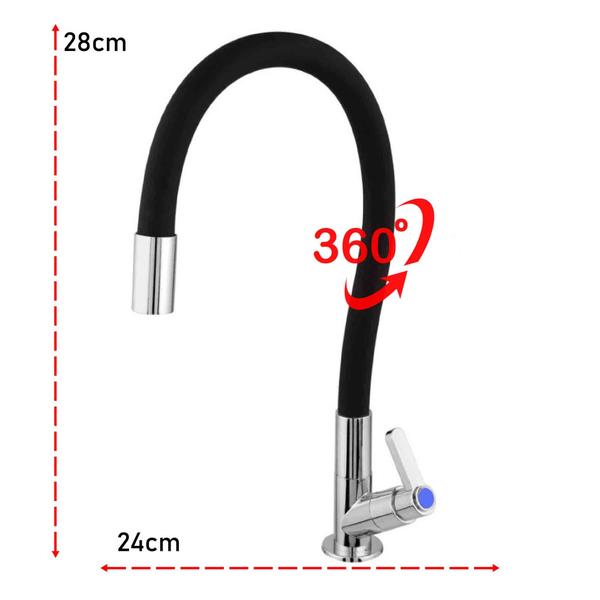 Imagem de Torneira Cozinha Silicone Flexivel 360 Metal Gourmet Articulado Bancada Mesa Pia Cromado