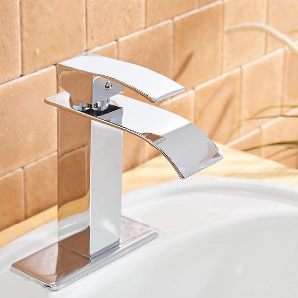 Imagem de Torneira de banheiro BWE Modern Chrome Waterfall Single Hole Fauc