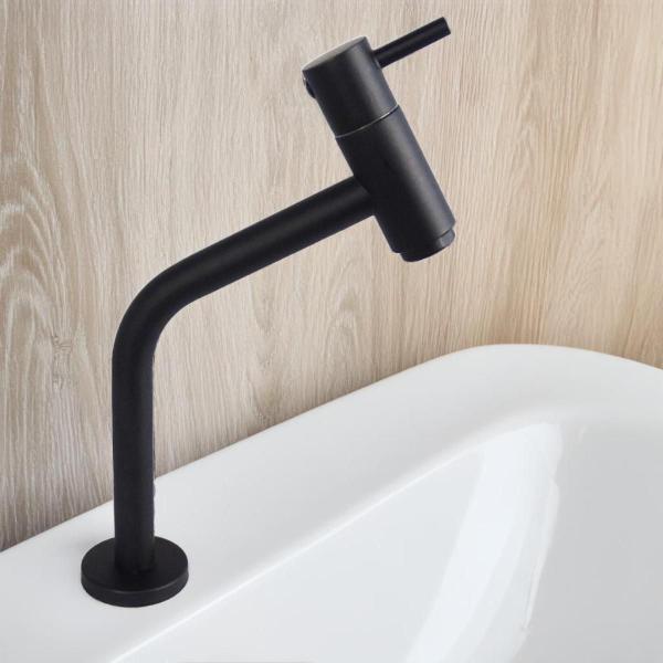 Imagem de Torneira de Banheiro Lavabo Preto Fosco Matte Link 45º Bica Baixa Premium Metal 1/4 de Volta Luxo 