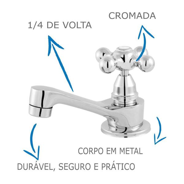 Imagem de Torneira De Banheiro/Lavatório Oliveira 1194 C-33 Em Metal 1/4 De Volta Fixa